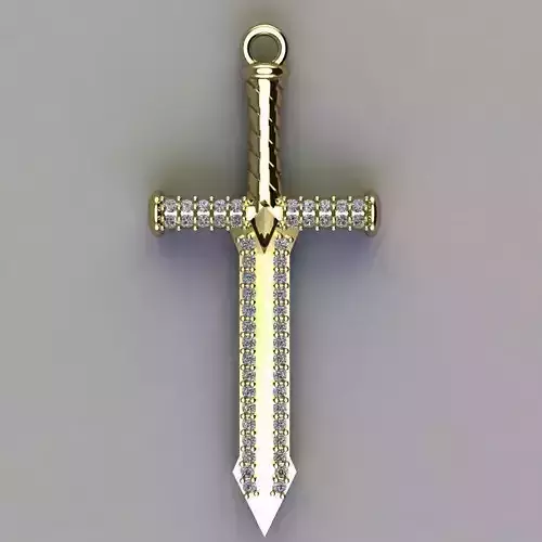 sword diamond pendent necklaces