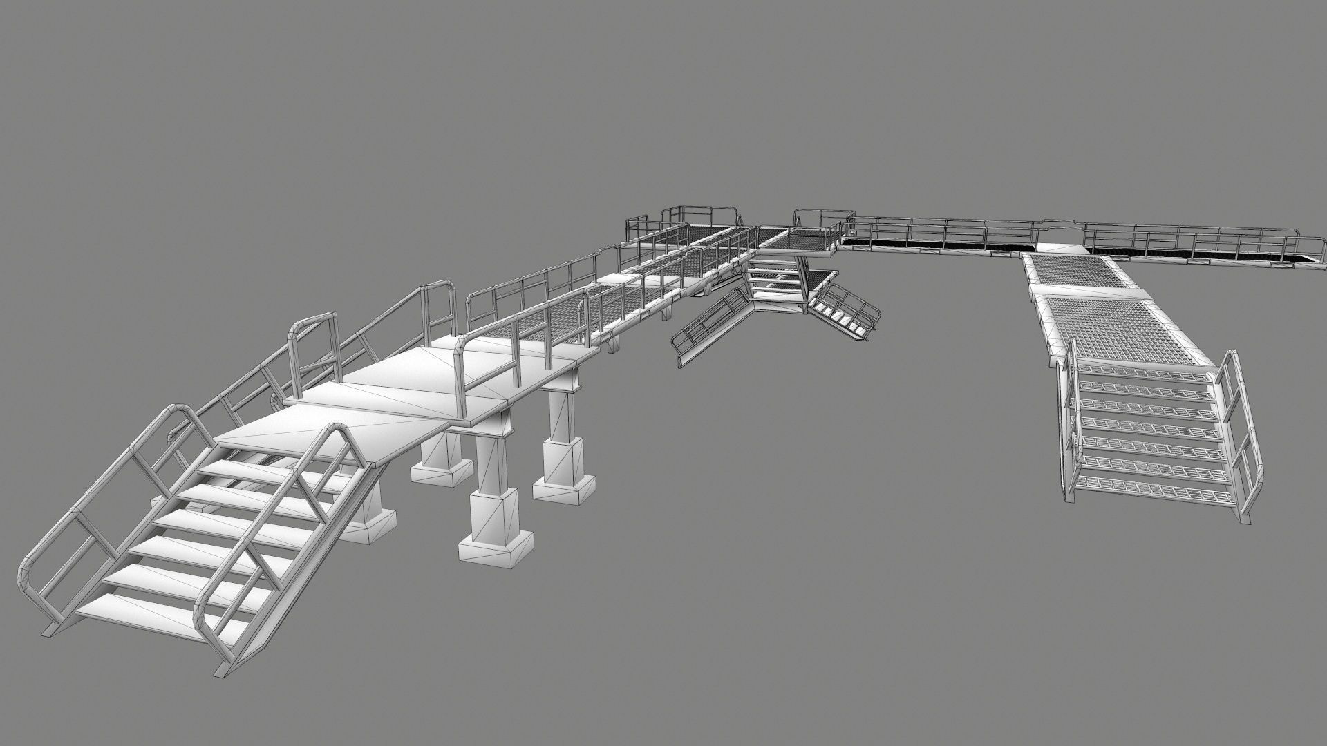stairs building with Low-poly 3D model_7