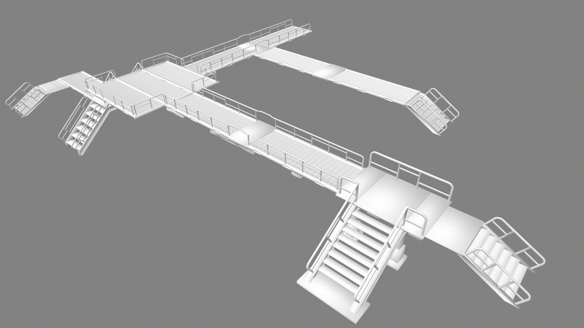 stairs building with Low-poly 3D model_8