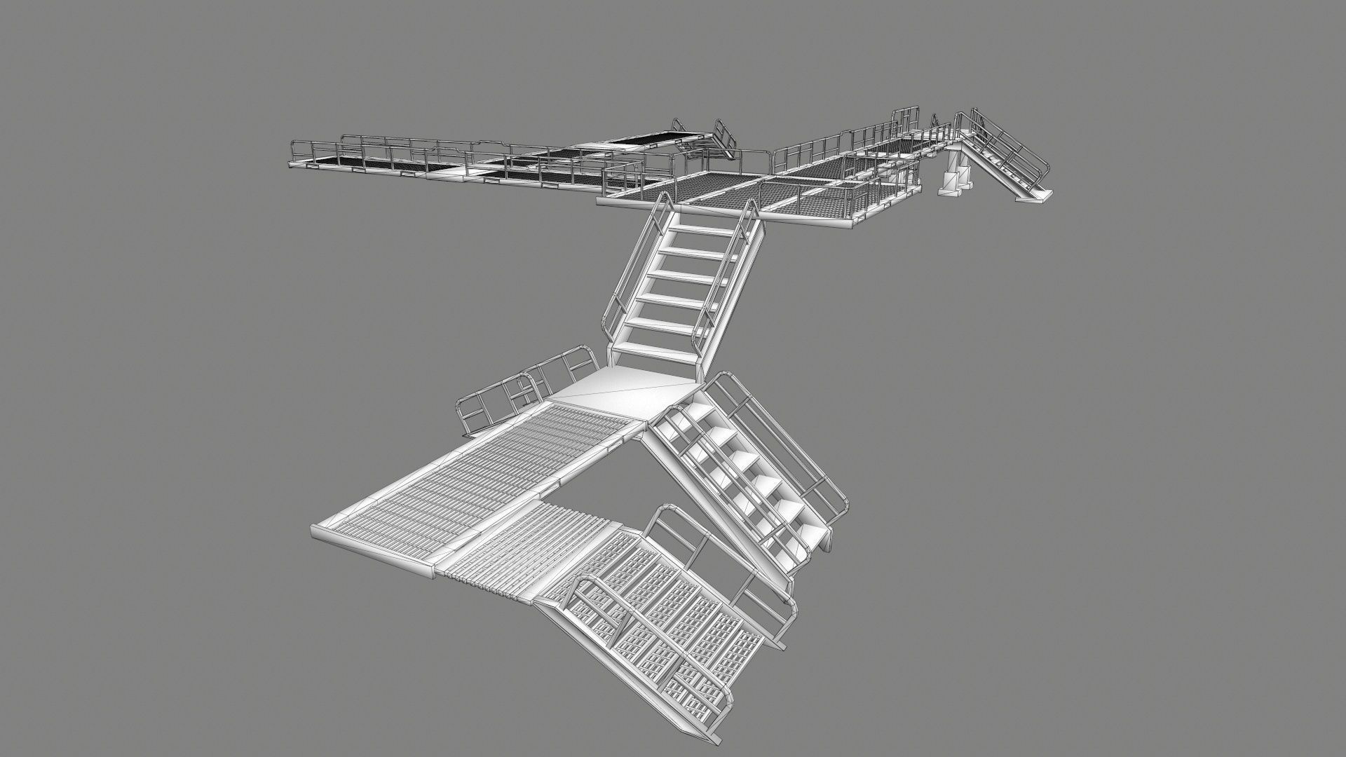 stairs building with Low-poly 3D model_5