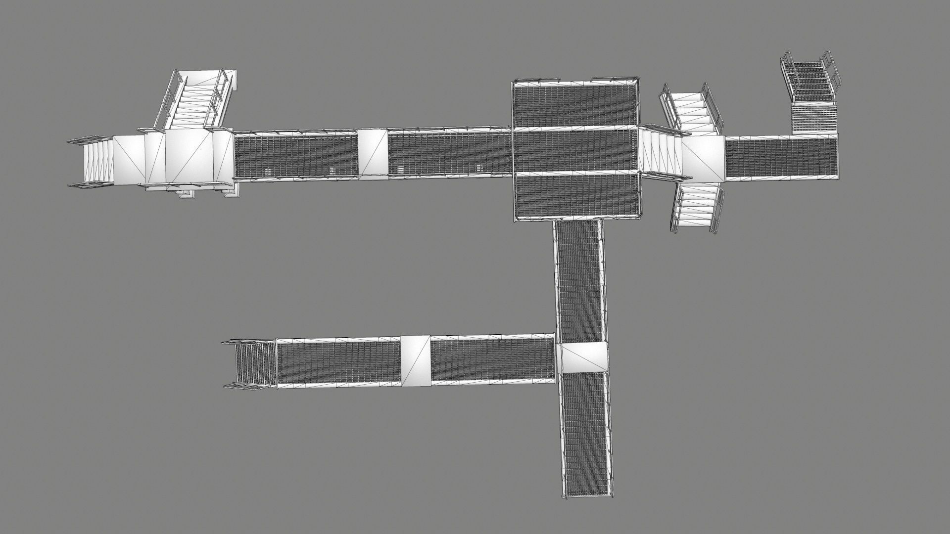 stairs building with Low-poly 3D model_4