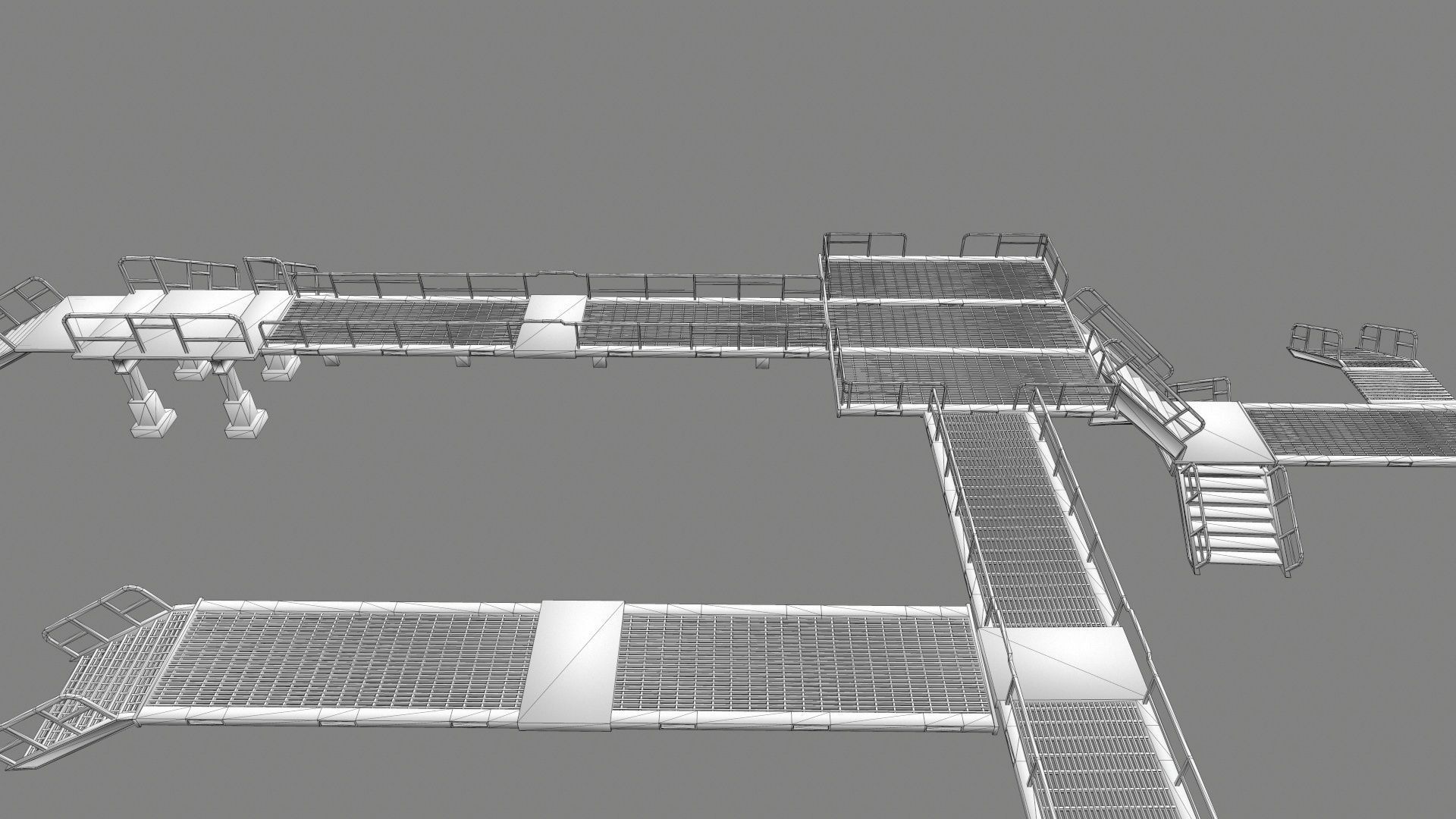 stairs building with Low-poly 3D model_10