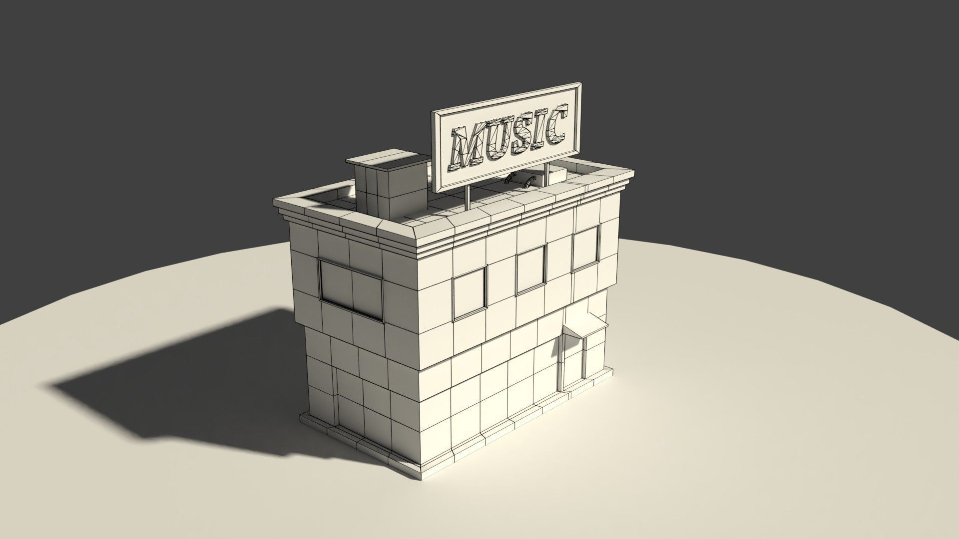 Low Poly Music Store Low-poly 3D model_8
