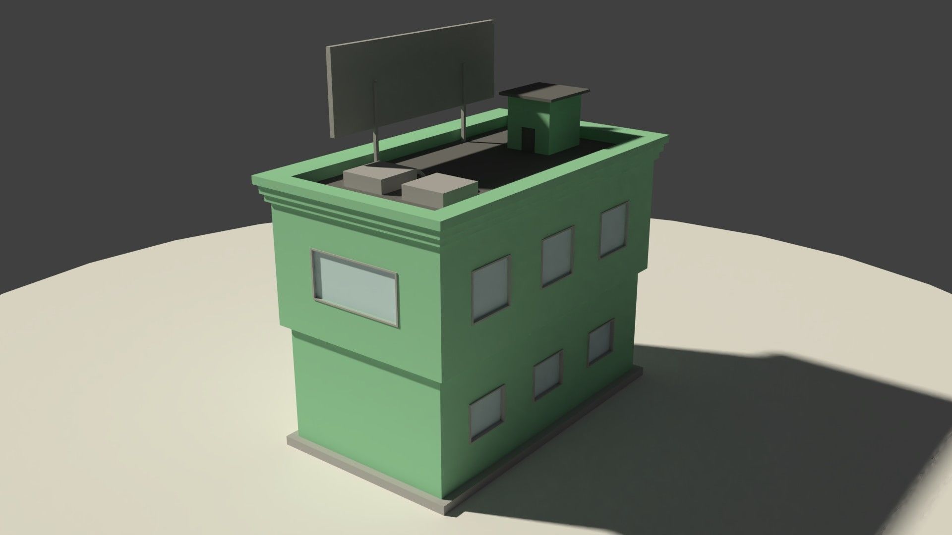 Low Poly Music Store Low-poly 3D model_1