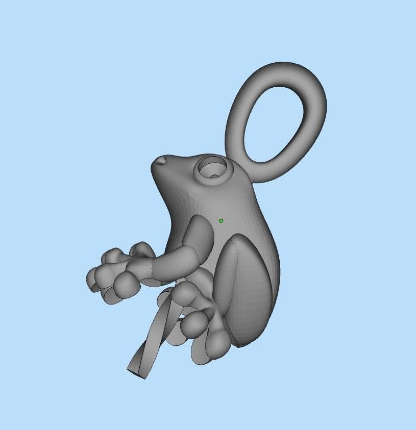pendant frog hanging on string 3D print model_32