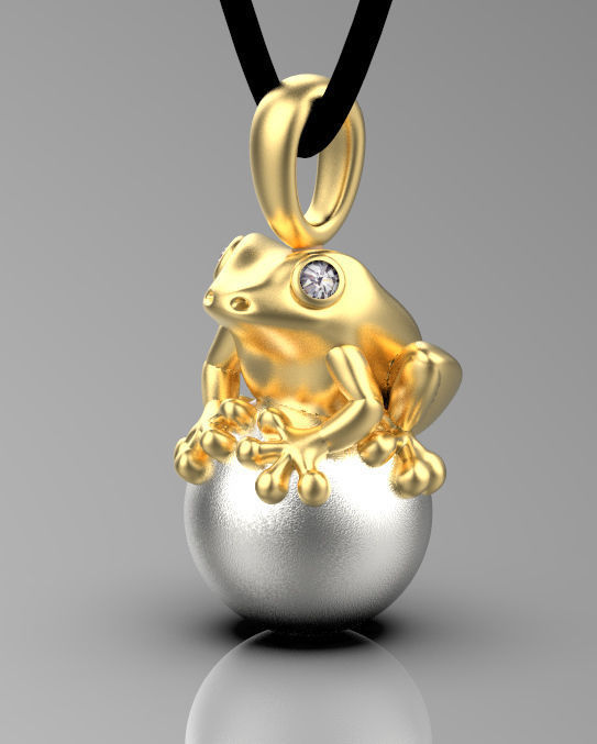pendant frog hanging on string 3D print model_73