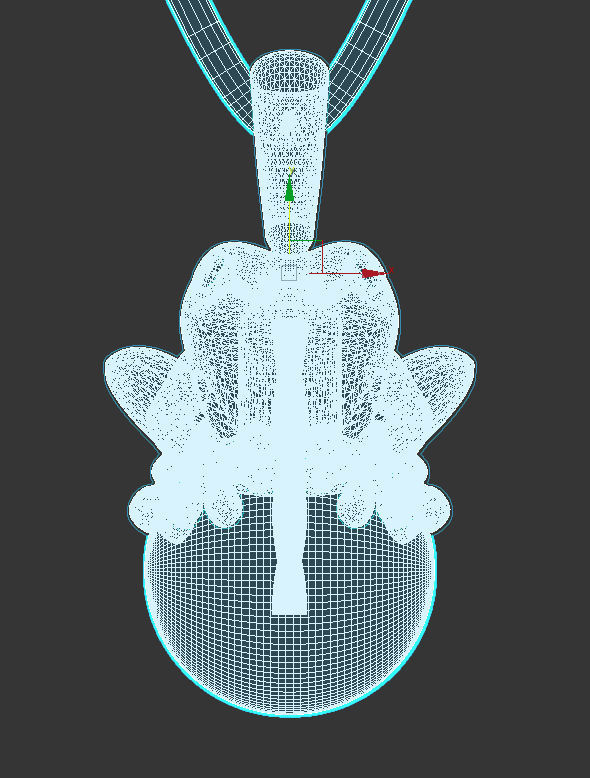 pendant frog hanging on string 3D print model_72