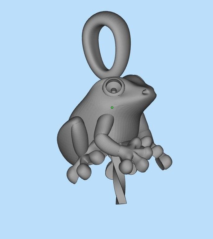 pendant frog hanging on string 3D print model_14