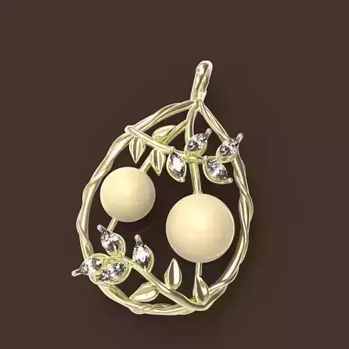 Pendant White cherry branch
