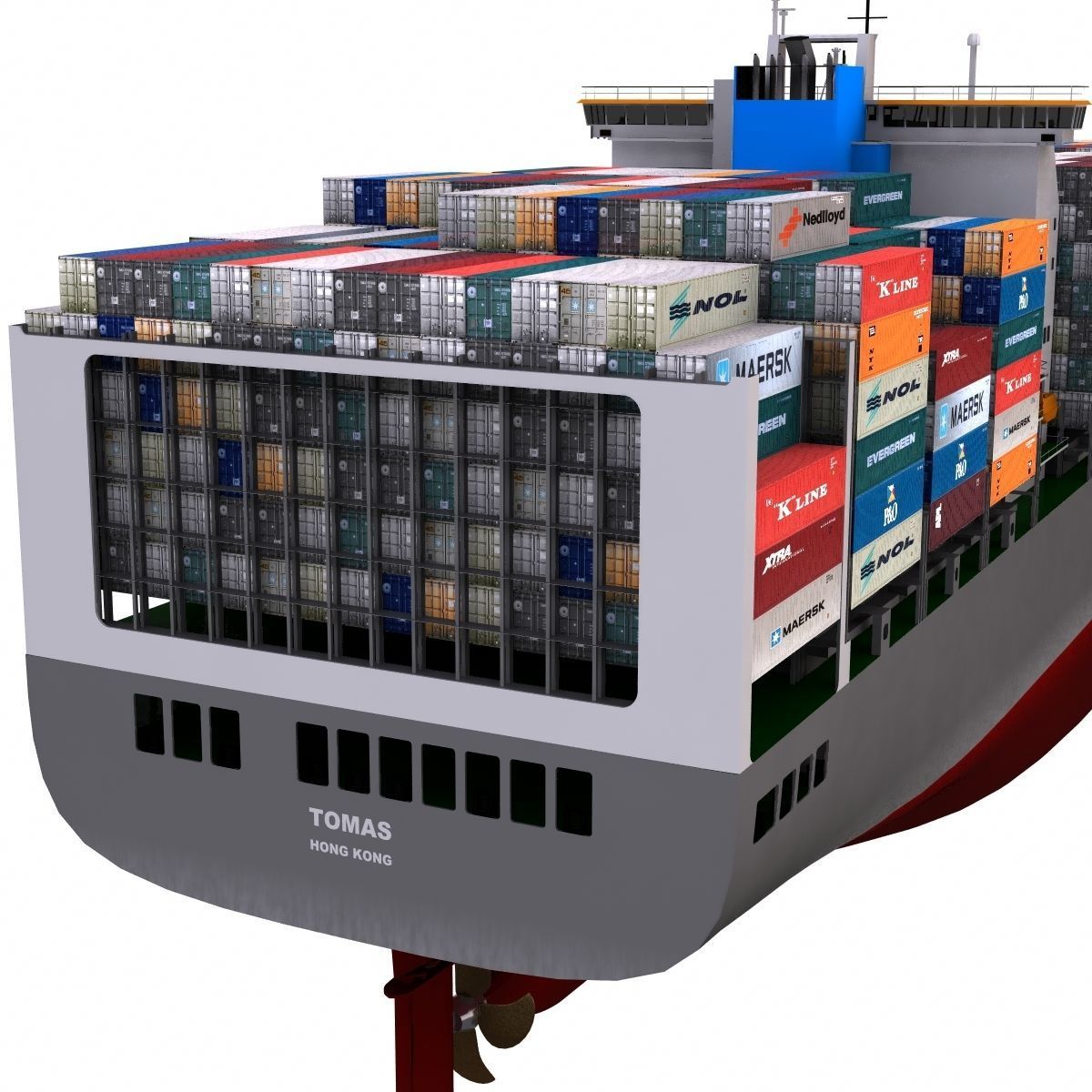Container Ship - 01 - 3D model_4