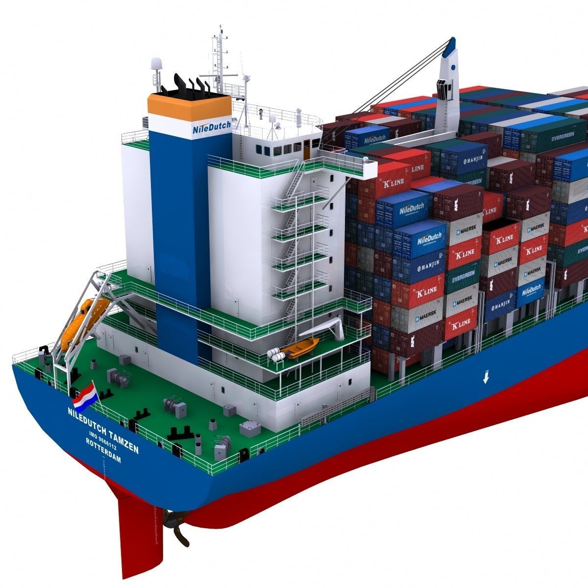 Container Ship - 02 - 3D model_5