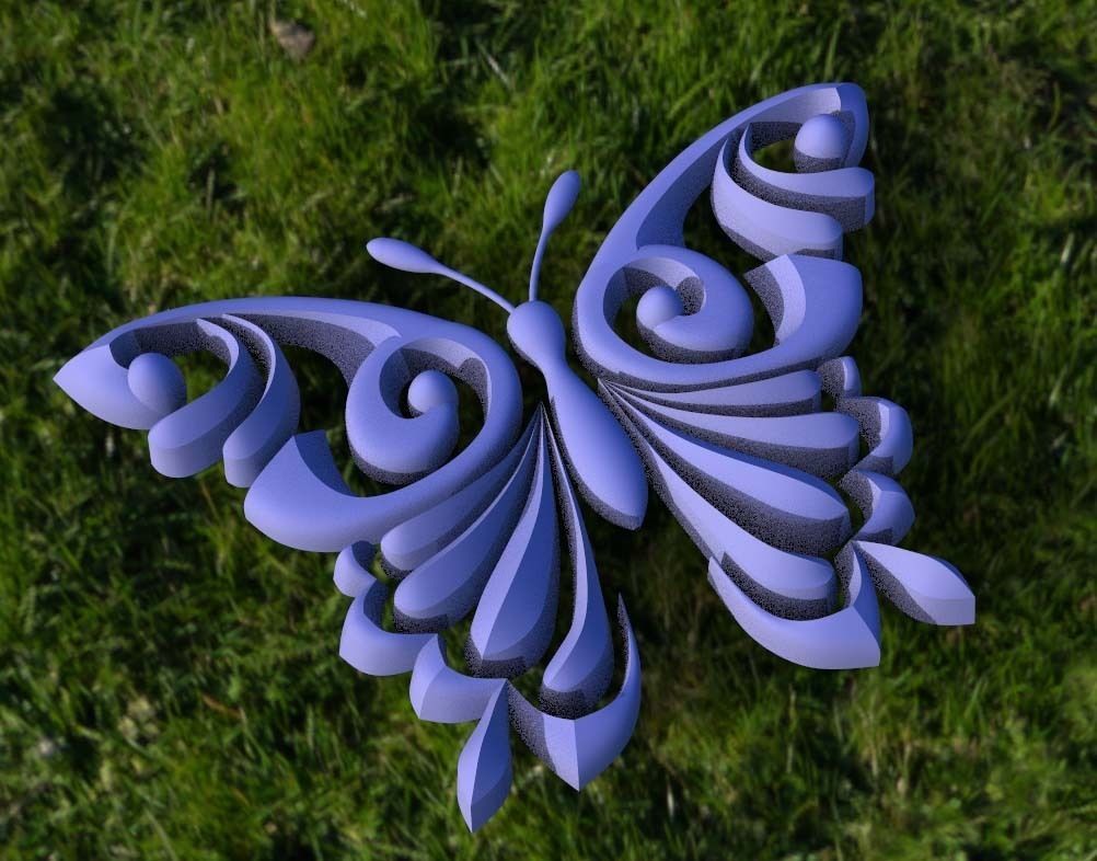butterfly Low-poly 3D model_28
