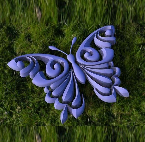butterfly Low-poly 3D model_74