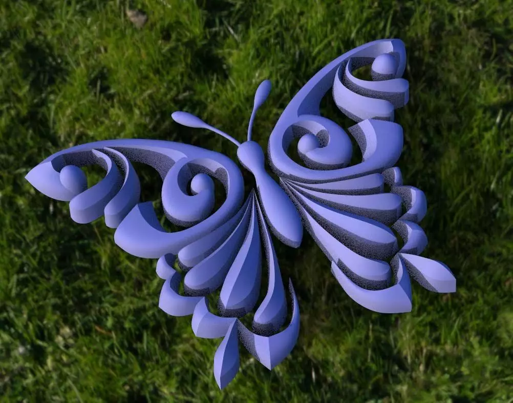 butterfly Low-poly 3D model_0