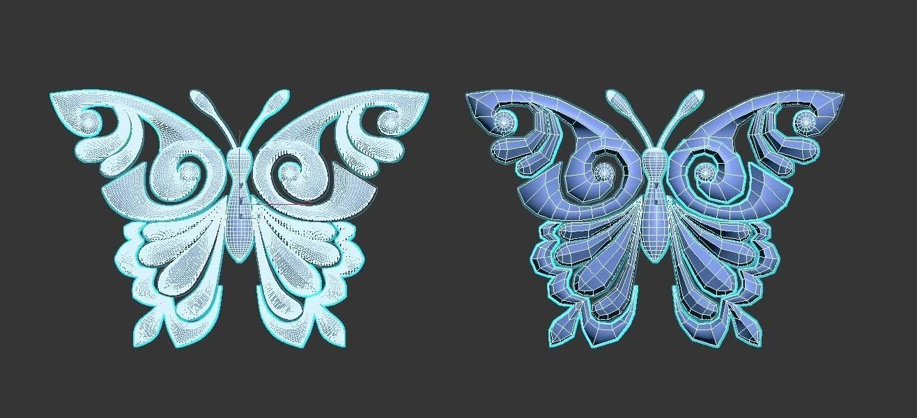 butterfly Low-poly 3D model_75