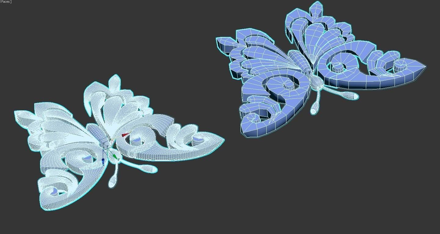 butterfly Low-poly 3D model_58