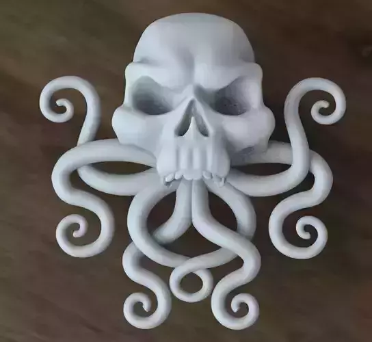 SKULL octopus Low-poly 3D model