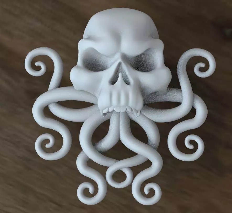 SKULL octopus Low-poly 3D model_0