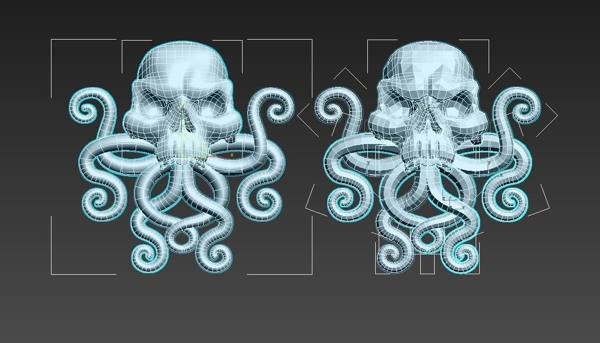 SKULL octopus Low-poly 3D model_51