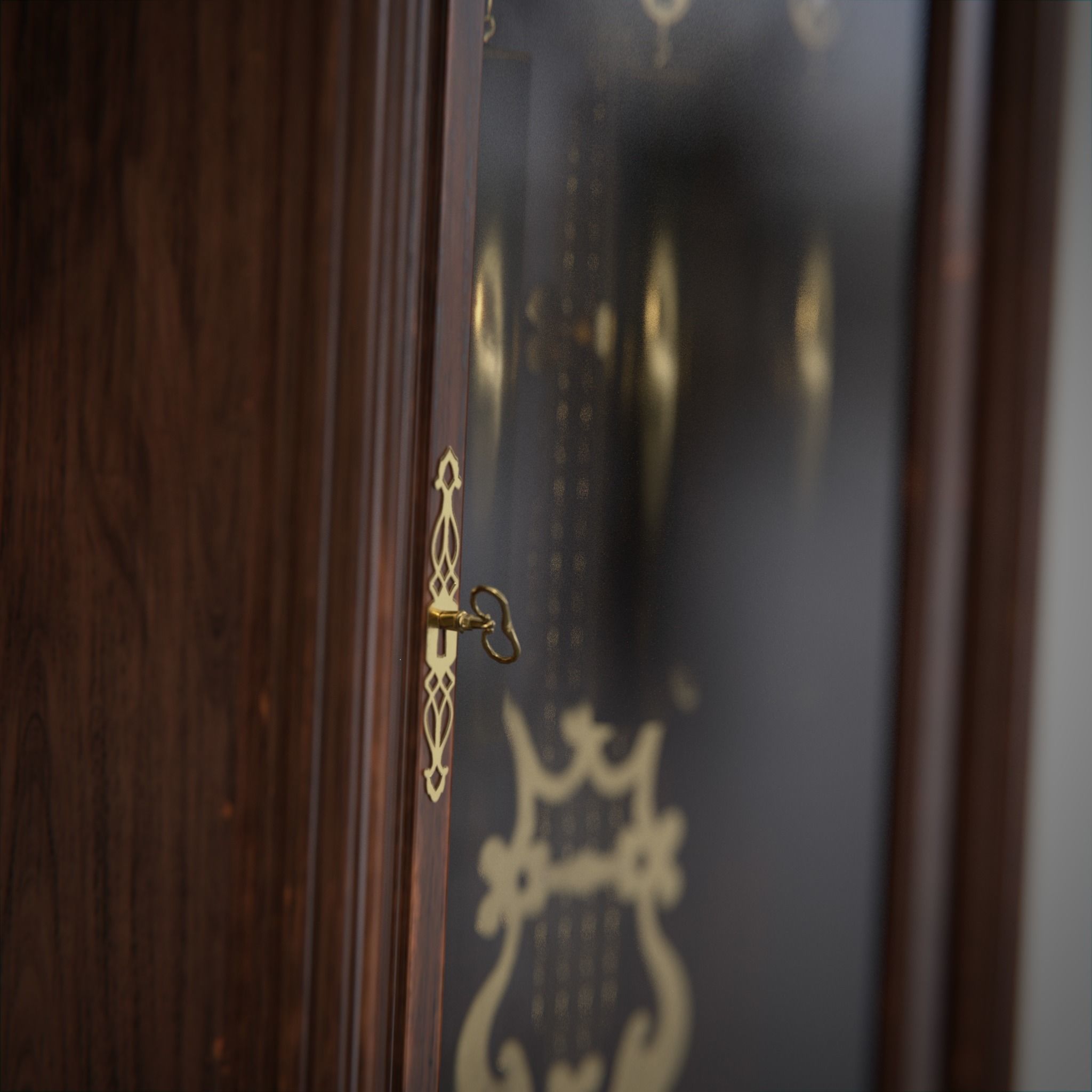 Game Ready Grandfather Clock Low-poly 3D model_2