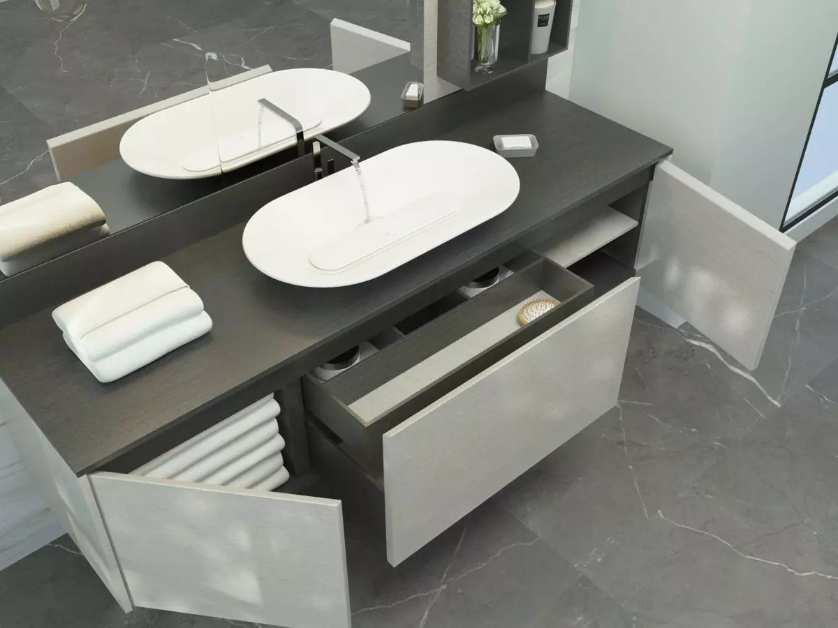 Bathroom collection modern sinks and vanities 3D model_0