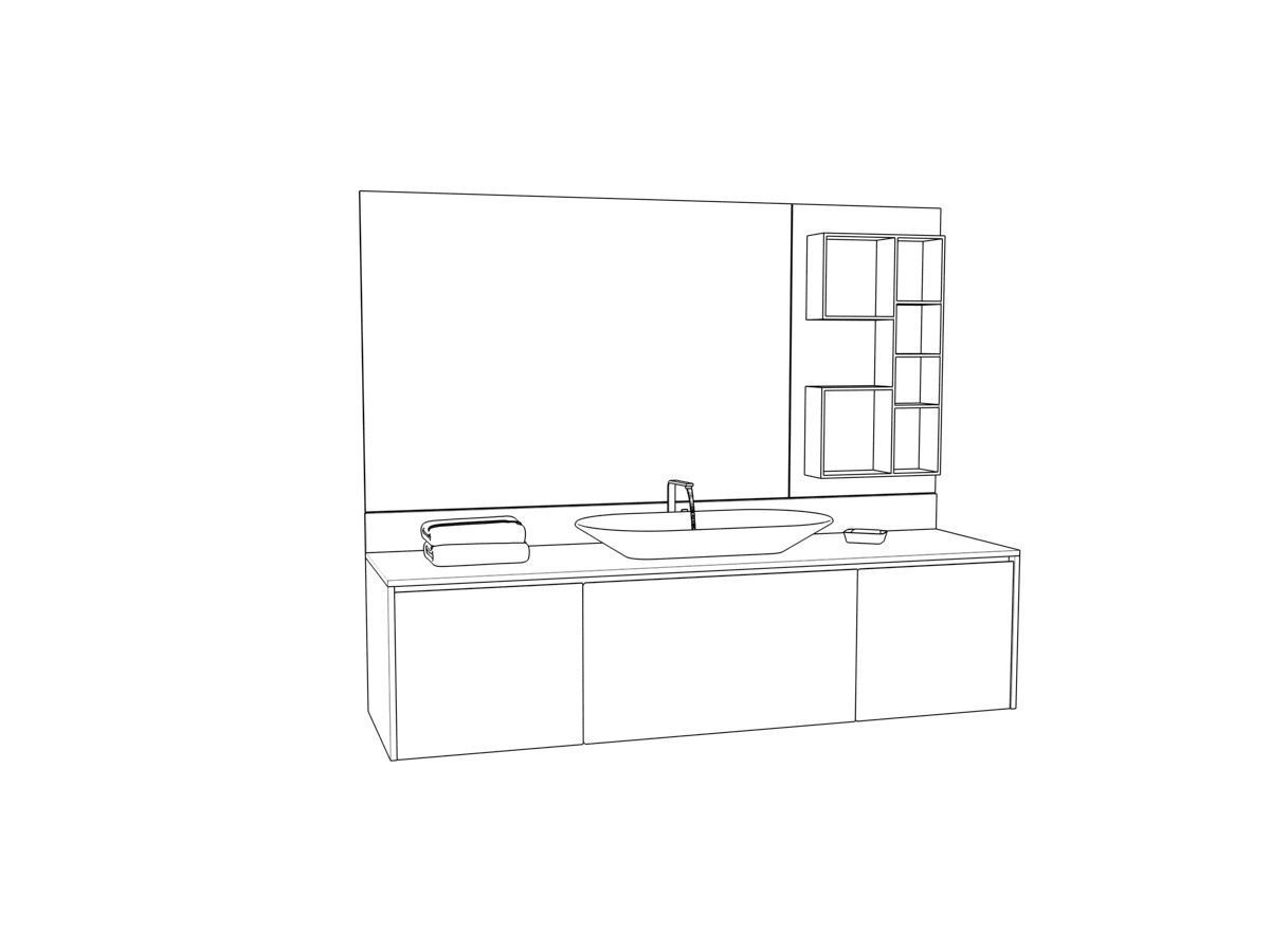 Bathroom collection modern sinks and vanities 3D model_3