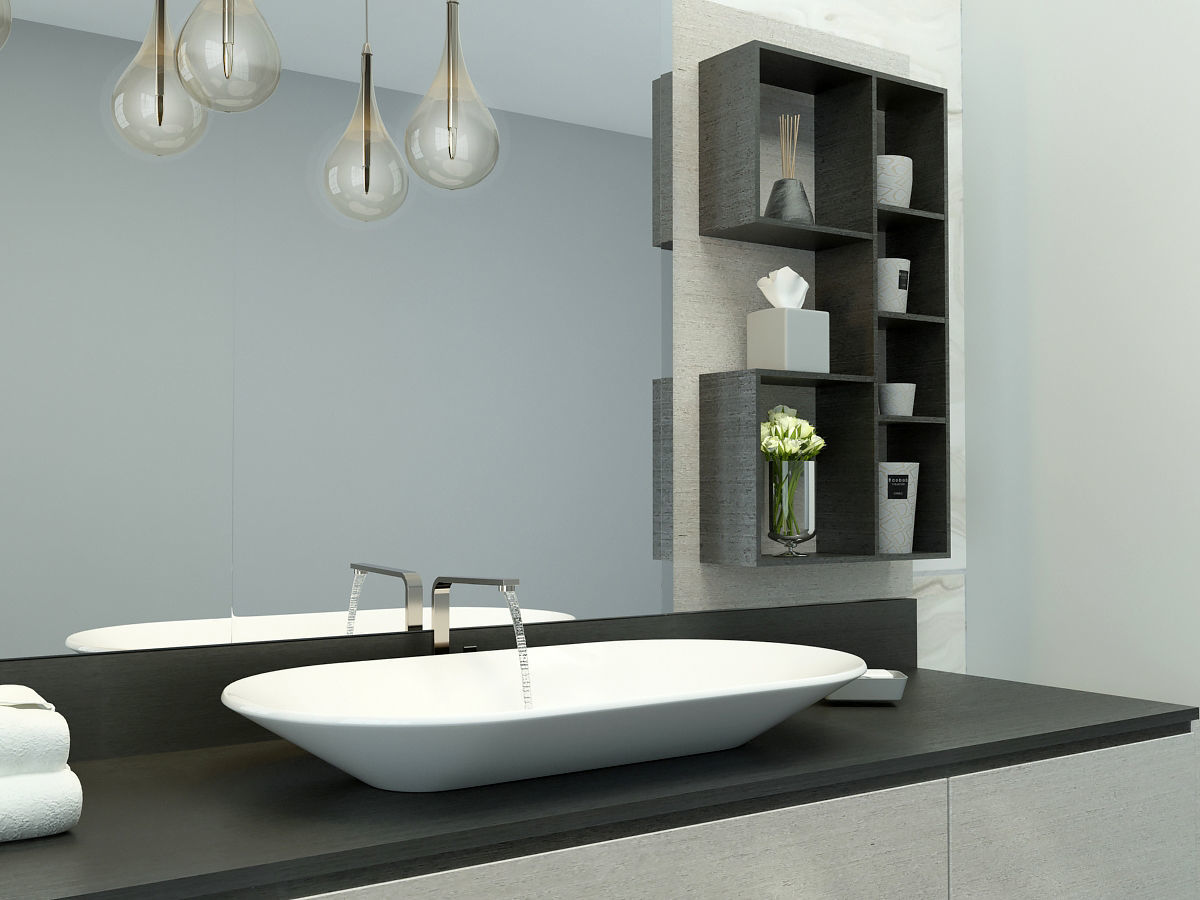 Bathroom collection modern sinks and vanities 3D model_2