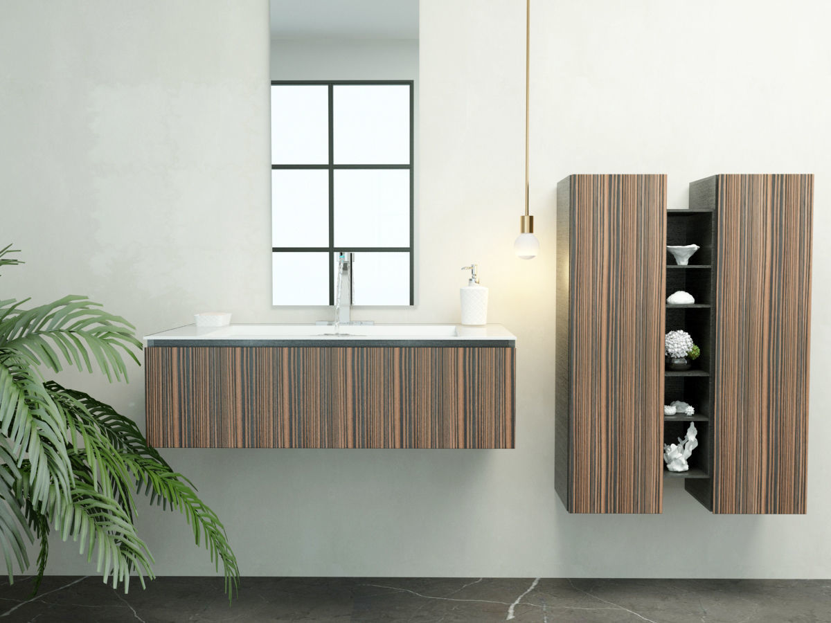 Bathroom collection 3 modern sinks and vanities 3D model_1