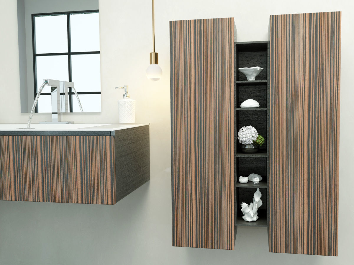 Bathroom collection 3 modern sinks and vanities 3D model_2