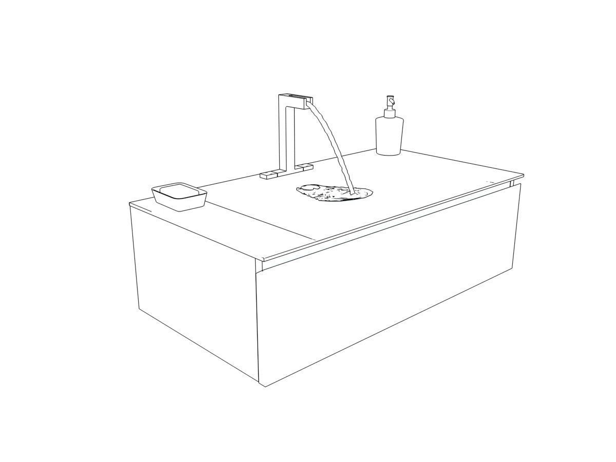 Bathroom collection 3 modern sinks and vanities 3D model_4