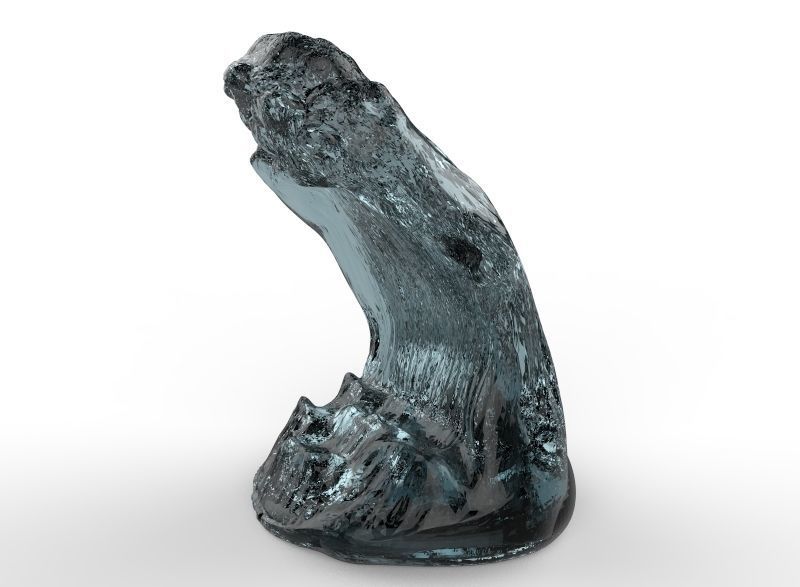 Waves 2 glass sculpture 3D print model_2