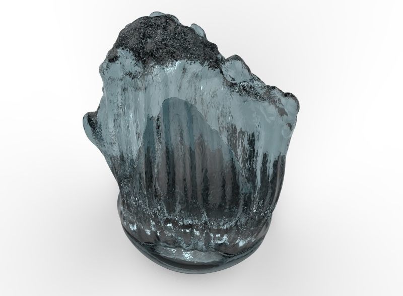 Waves 2 glass sculpture 3D print model_1