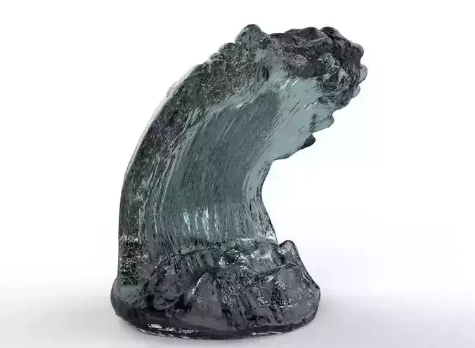 Waves 2 glass sculpture 3D print model
