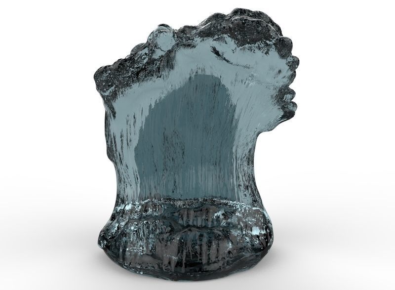 Waves 2 glass sculpture 3D print model_3