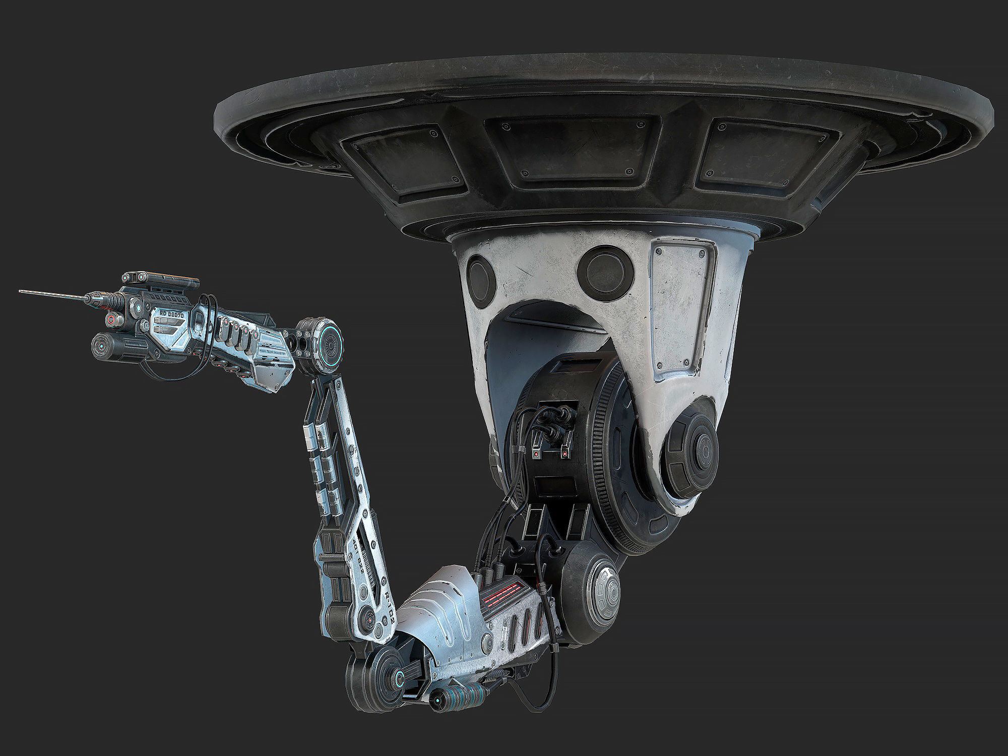 Robotic Arm 02 low poly Low-poly 3D model_1