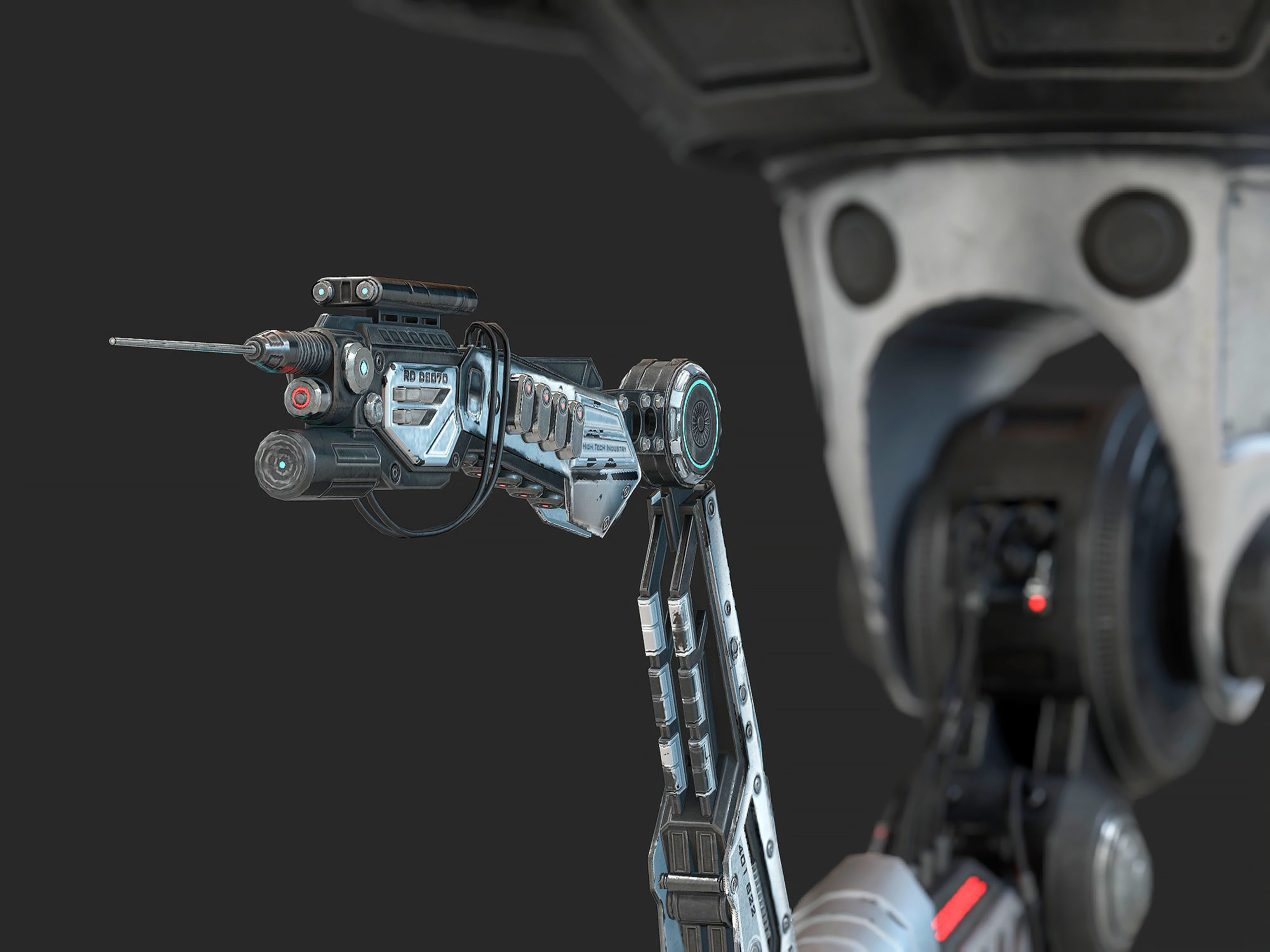 Robotic Arm 02 low poly Low-poly 3D model_2