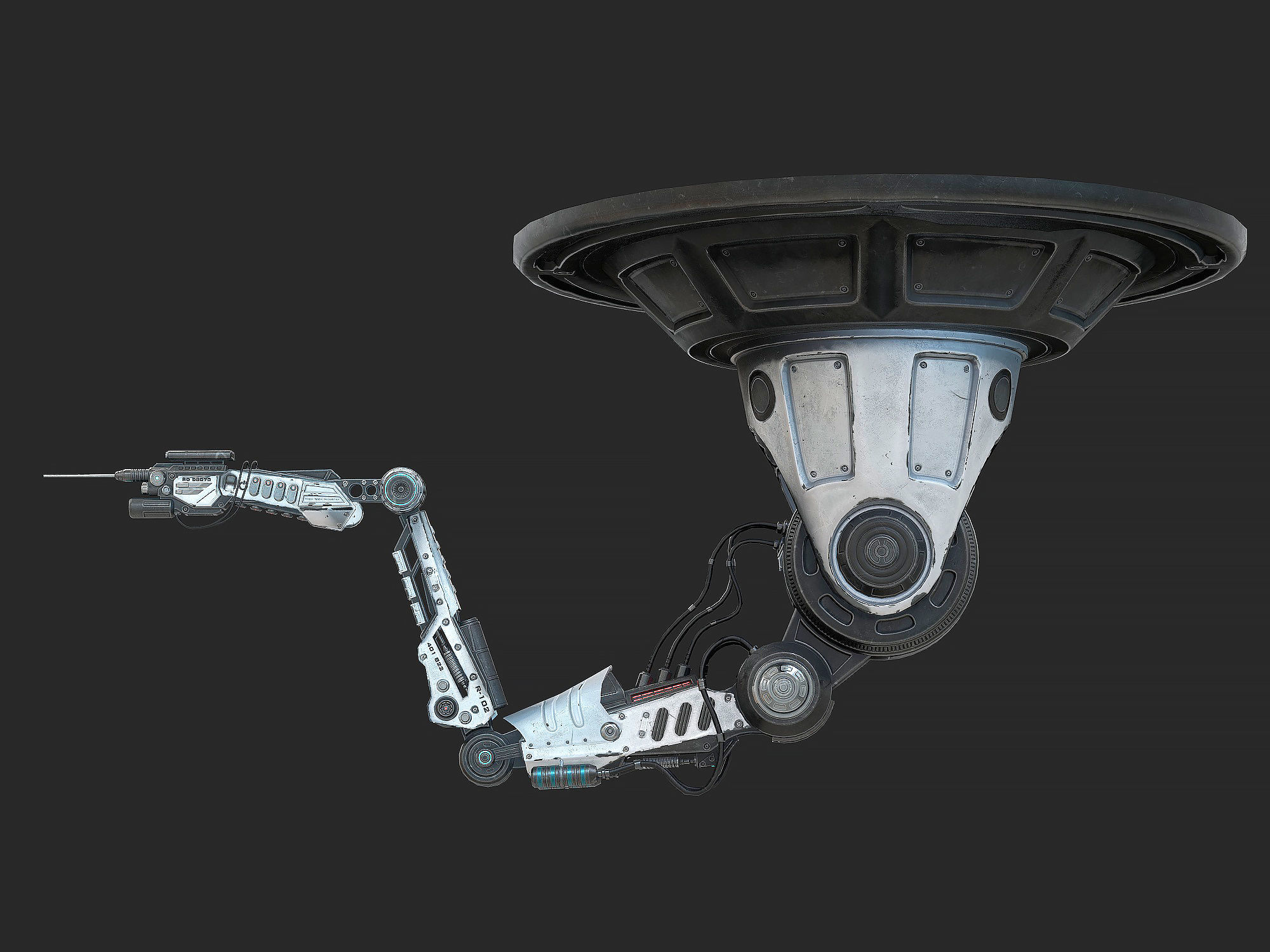 Robotic Arm 02 low poly Low-poly 3D model_4