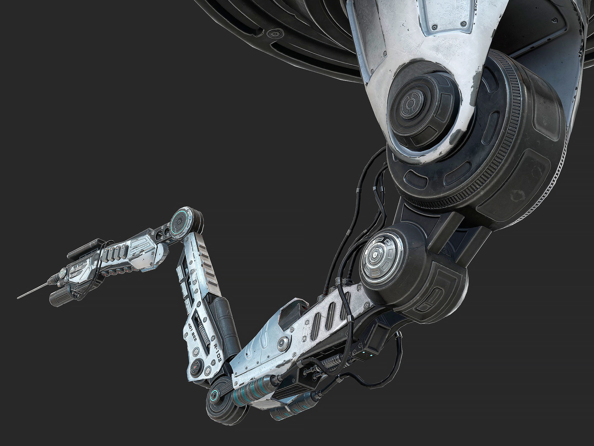 Robotic Arm 02 low poly Low-poly 3D model_6