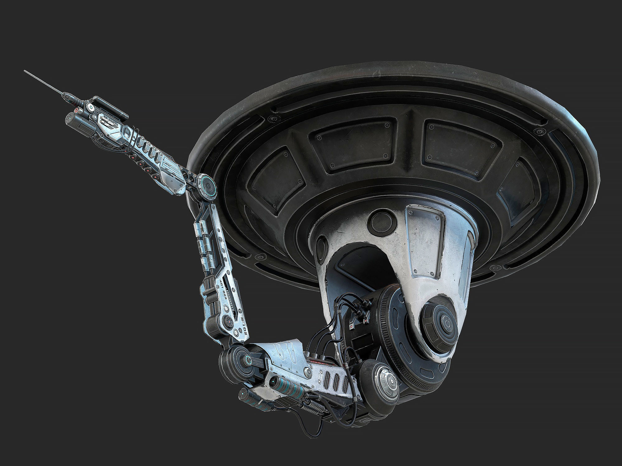 Robotic Arm 02 low poly Low-poly 3D model_3