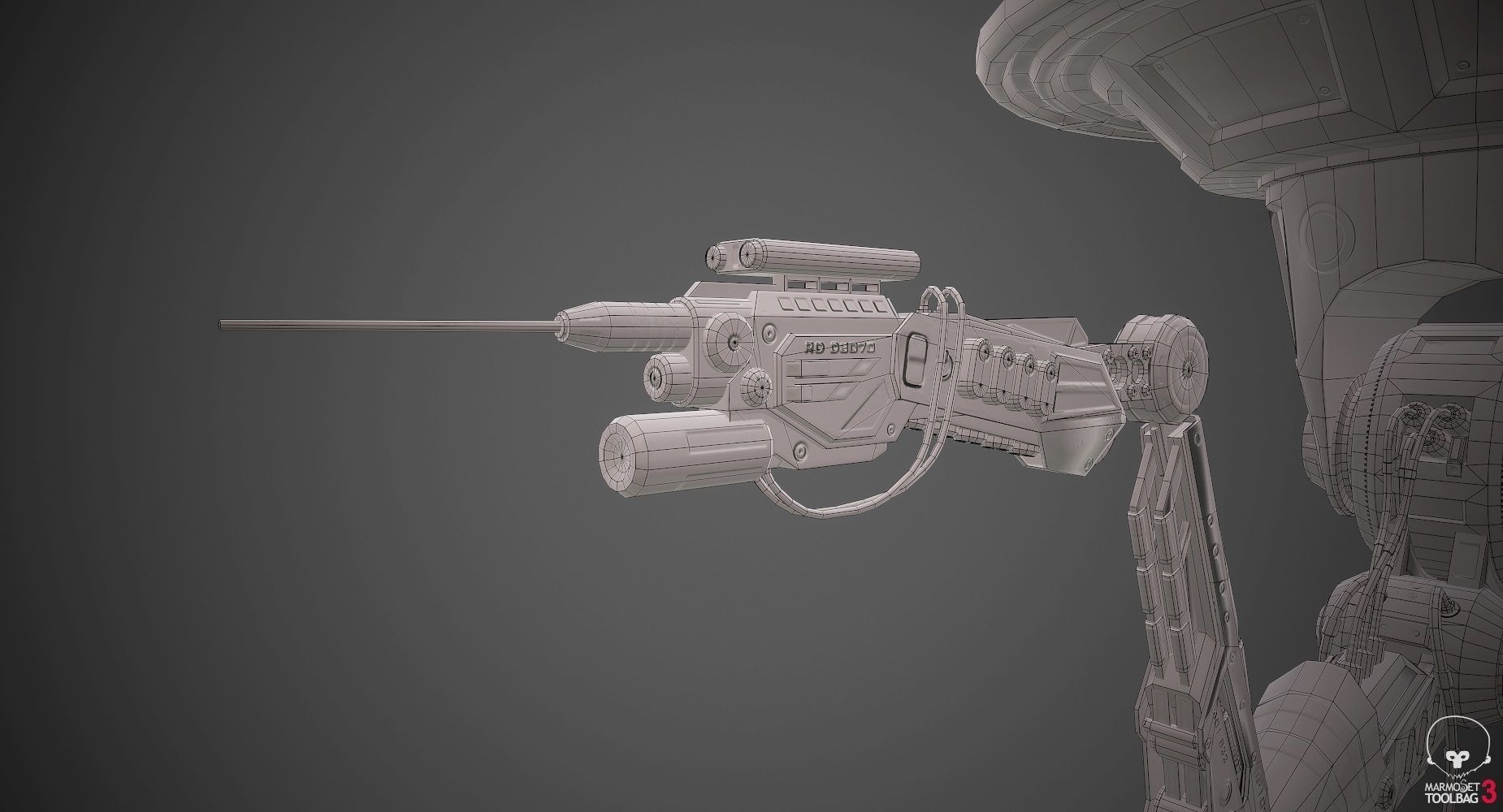 Robotic Arm 02 low poly Low-poly 3D model_8