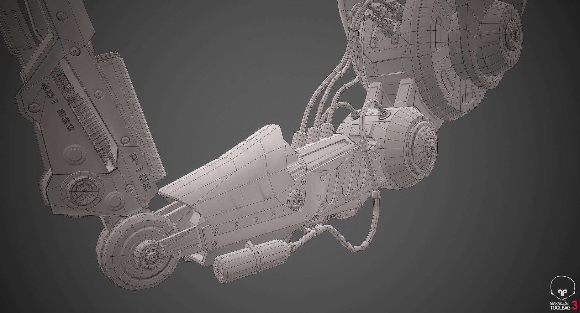 Robotic Arm 02 low poly Low-poly 3D model_9