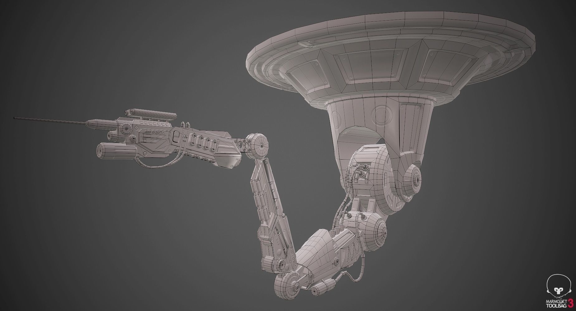 Robotic Arm 02 low poly Low-poly 3D model_7