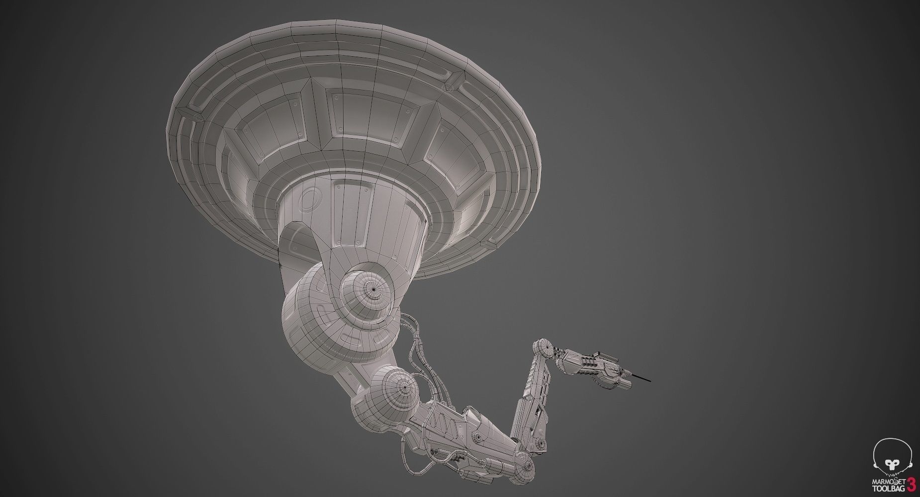 Robotic Arm 02 low poly Low-poly 3D model_11