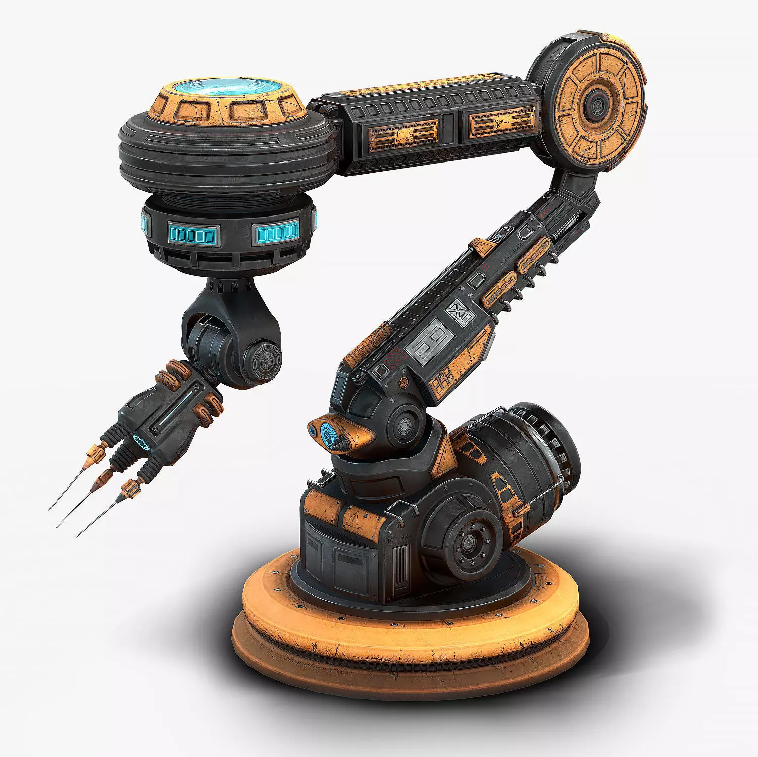 Robotic Arm 03 low poly Low-poly 3D model