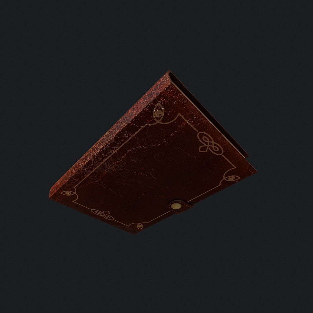 Old Book pbr Low-poly 3D model_4