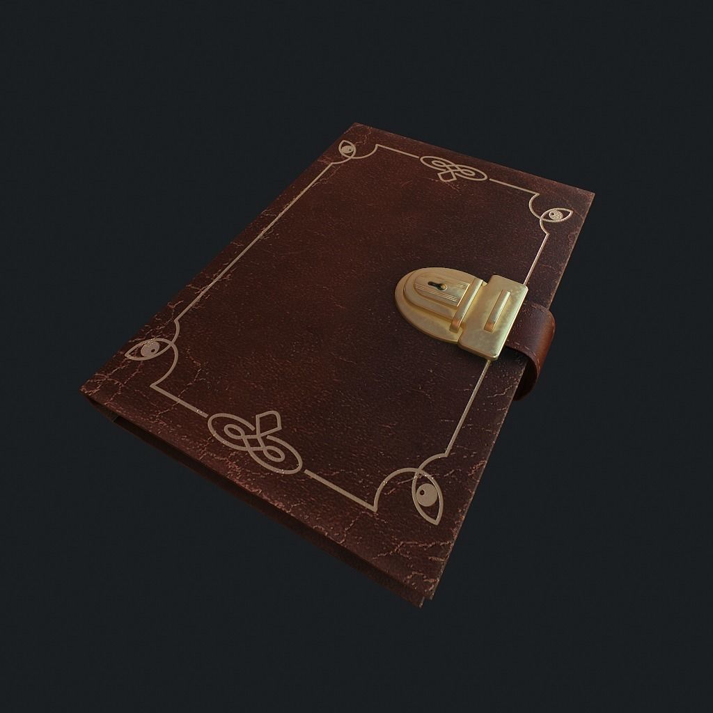 Old Book pbr Low-poly 3D model_7
