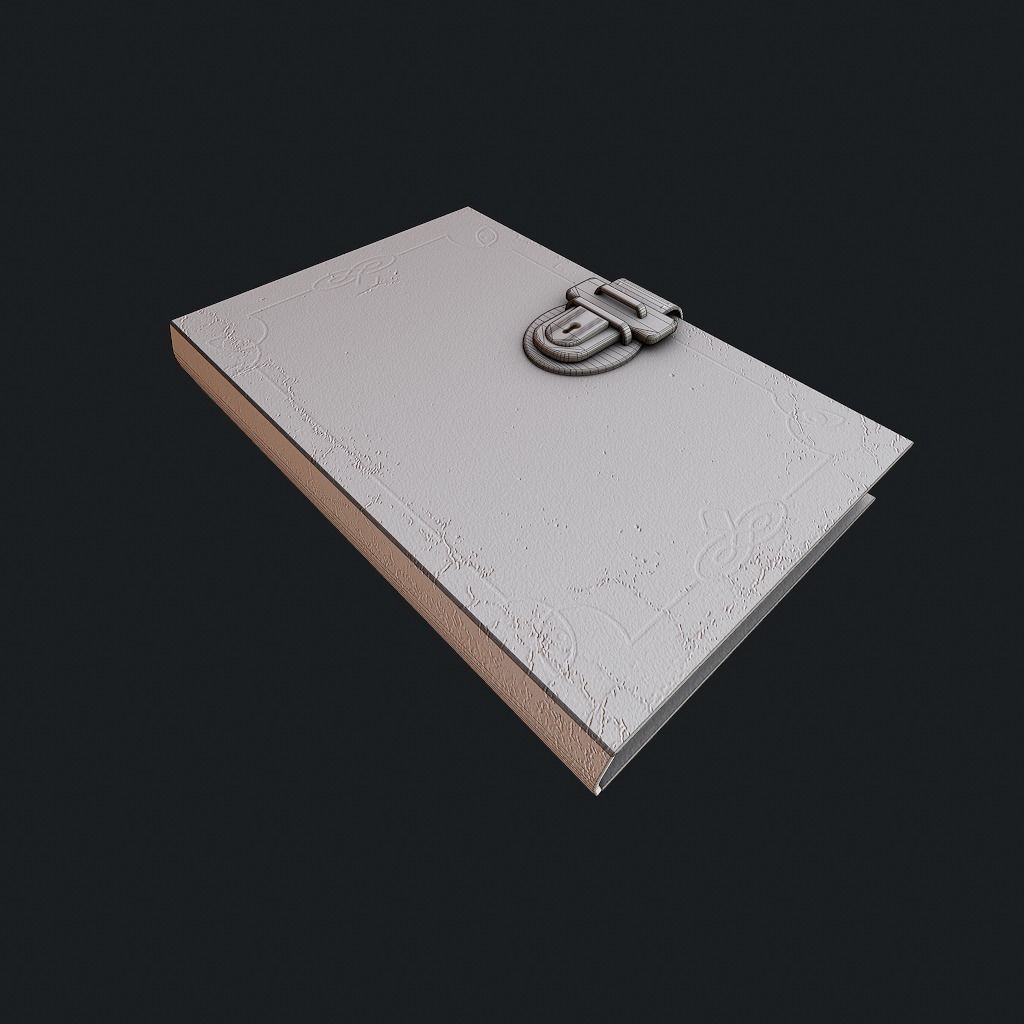 Old Book pbr Low-poly 3D model_11