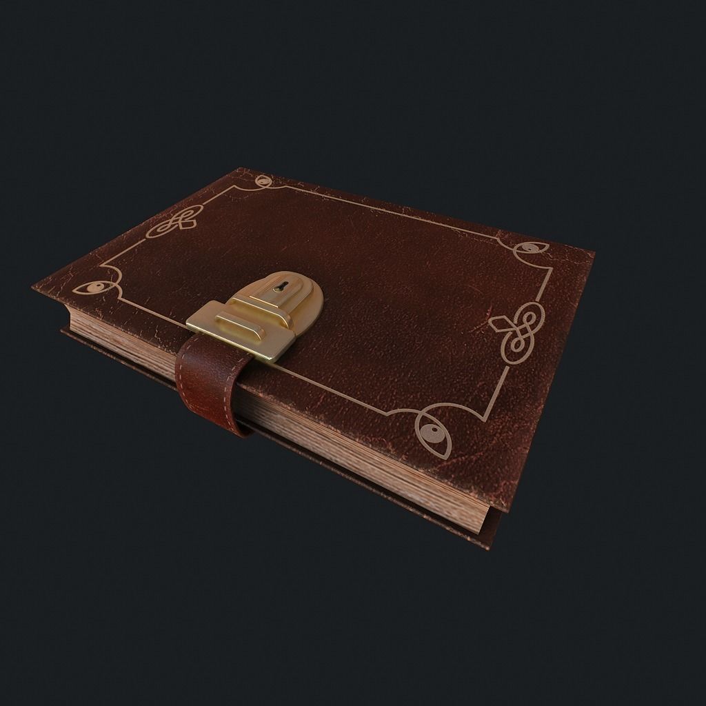 Old Book pbr Low-poly 3D model_3