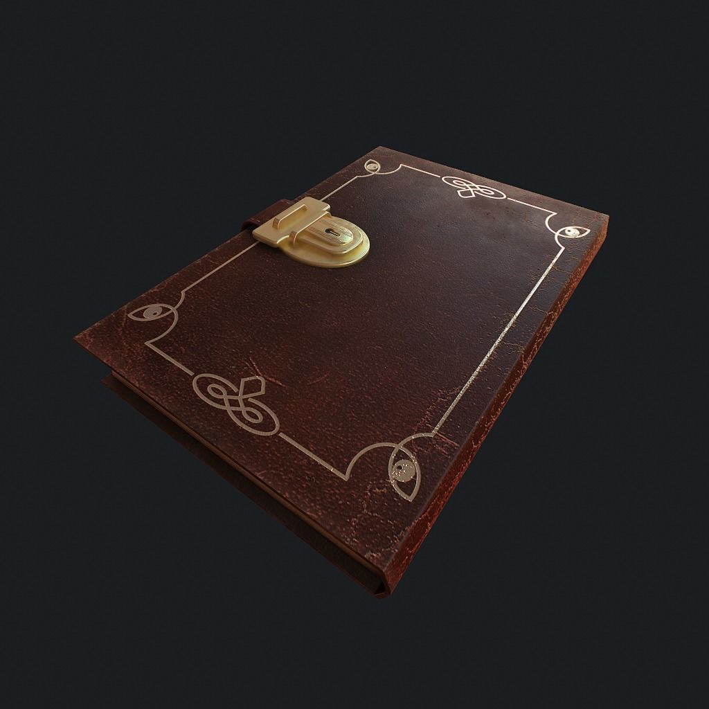 Old Book pbr Low-poly 3D model_8