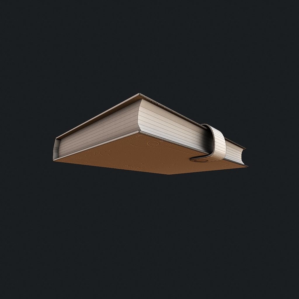 Old Book pbr Low-poly 3D model_13